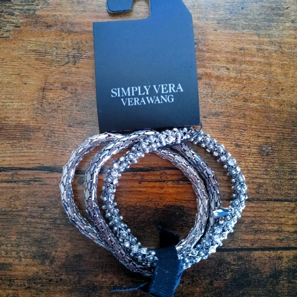 3 pc. Set of Simply Vera Silvertone Bracelets